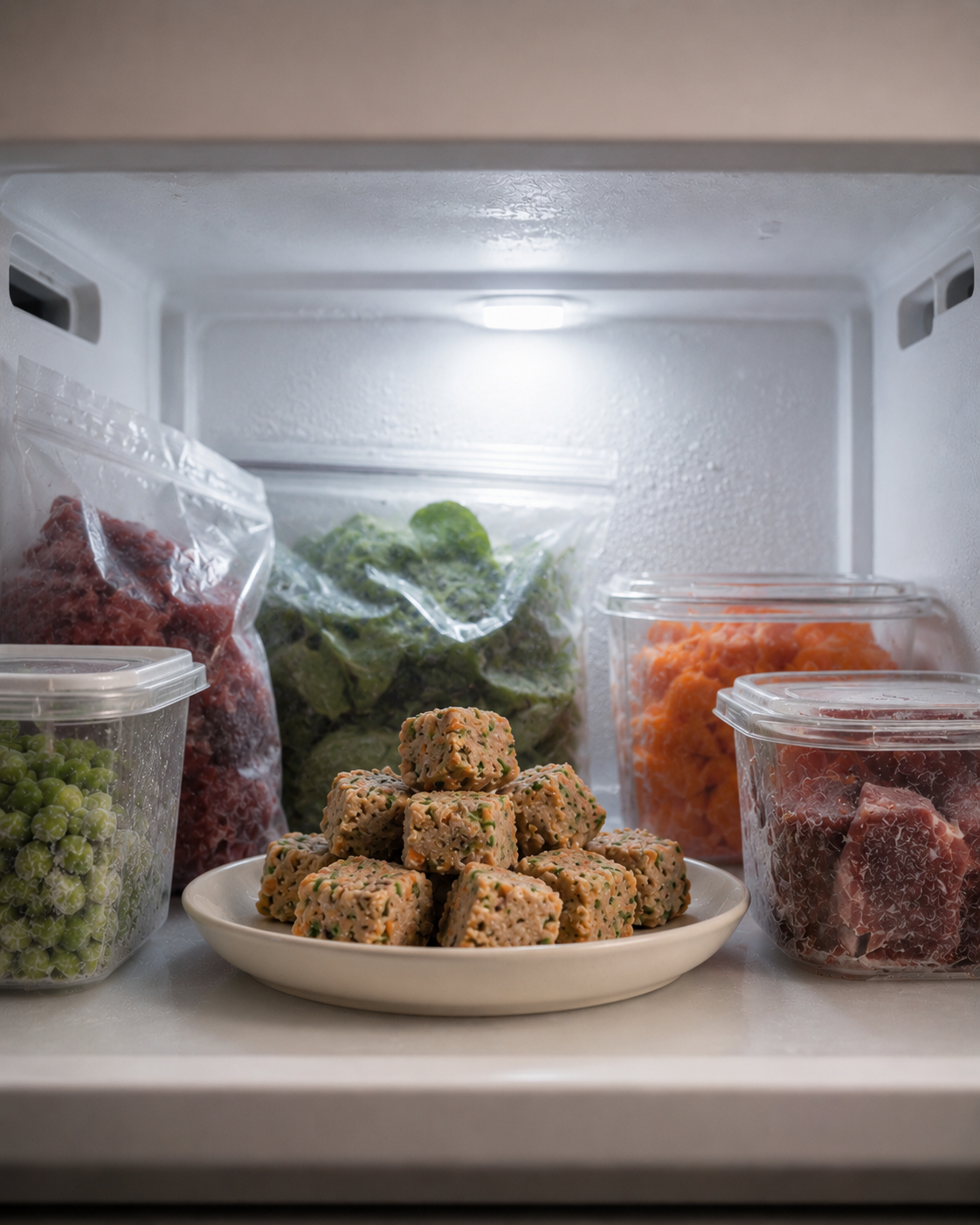 Chicken Pet Meal freezer storage visual