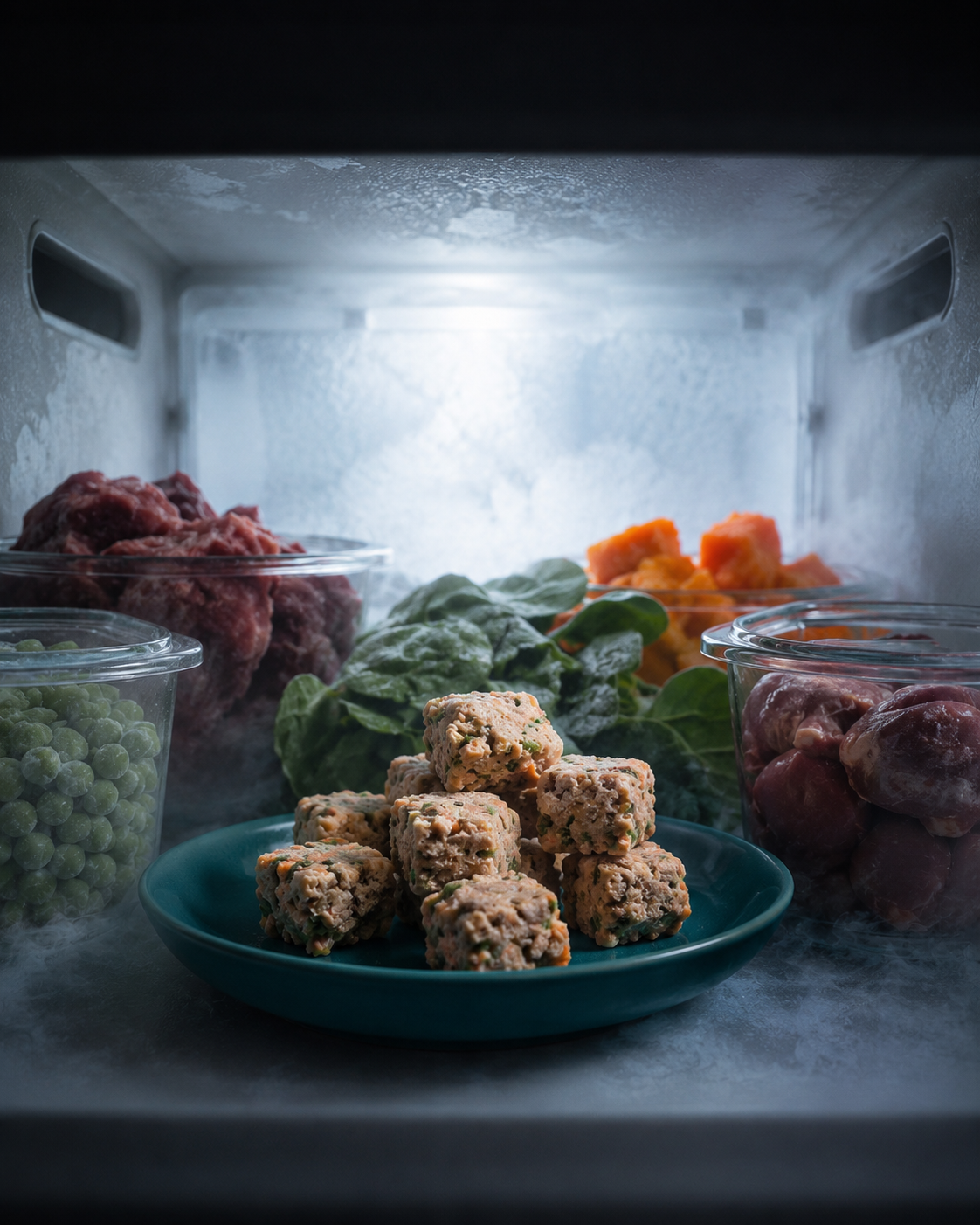 Pork Pet Meal freezer storage visual